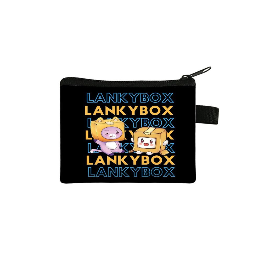 (Black) Lankybox Portable Coin Purse Card Holder Wallet Cosmetic Pouch Storage Organizer