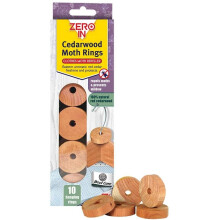 Zero In ZER035 Cedarwood Clothes Moth Repeller Rings (Natural, Chemical-Free Rings for Hangers)