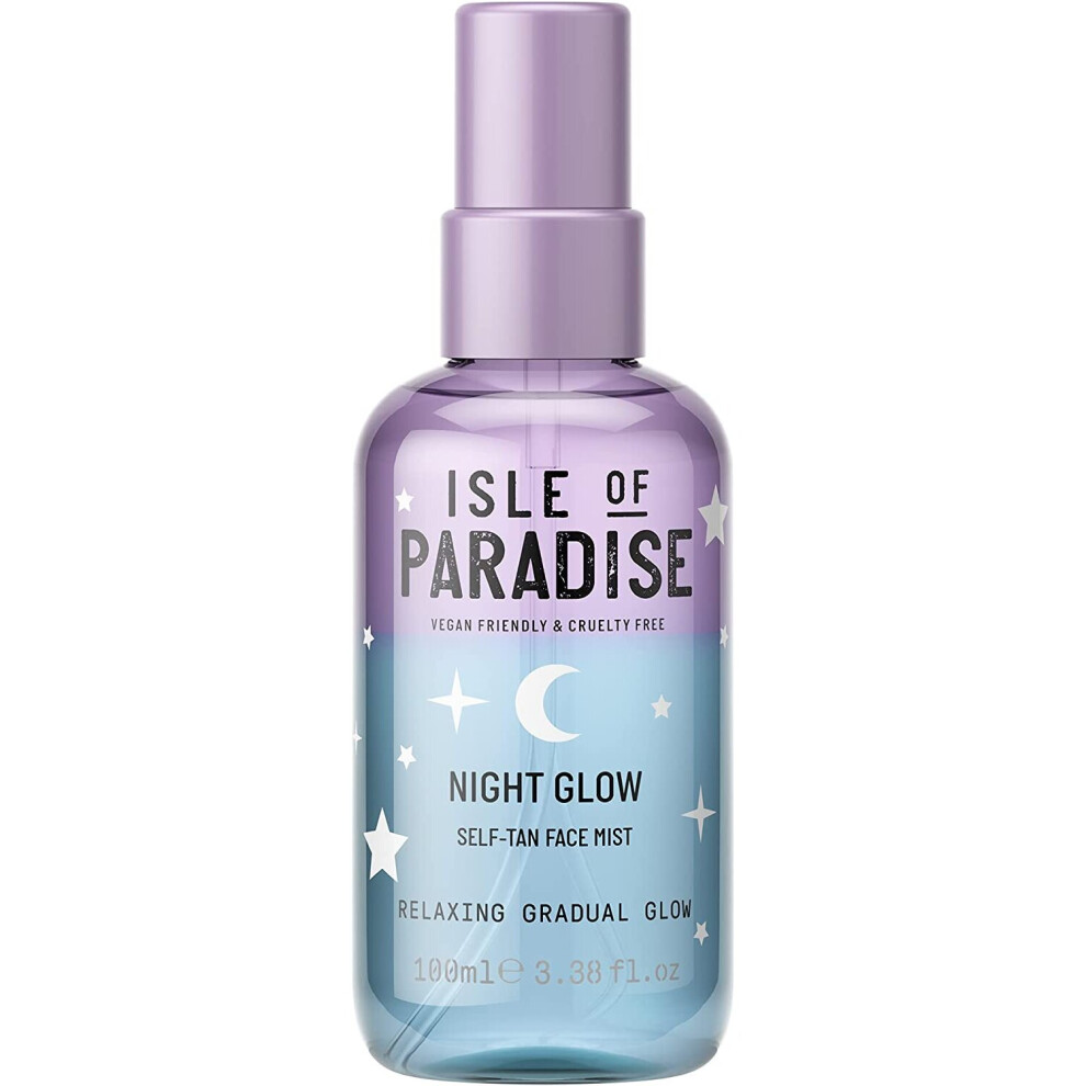 Isle of Paradise Fake Tan Face Mist Night (100 ml) Gradual Self Tan Face Mist, Combining Skin Care and Self Tanning, Natural Ingredients & Vegan