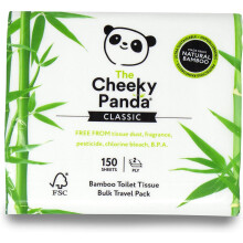 The Cheeky Panda – Bamboo Travel Toilet Tissue Paper | Pack of 150 Sheets (2-Ply) | Hypoallergenic, Eco-Friendly, Super Soft, Strong & Sustainable