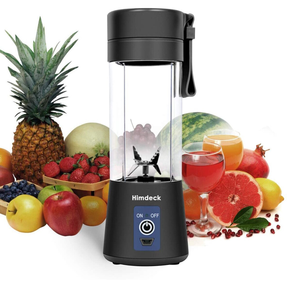 Personal Blender, Portable Blender for Smoothies and Shakes Handheld Electric Fruit Mixer Machine Six Blades 380mL USB Rechargeable Ice Mini Juicer Cu-image-OPC-P8RQJRP-NEW