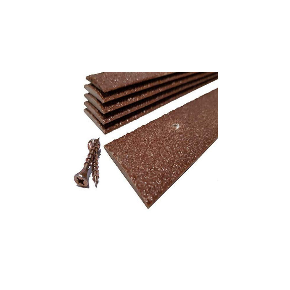 Pack of 5 Anti Slip Decking Strips 50mm x 600mm Brown