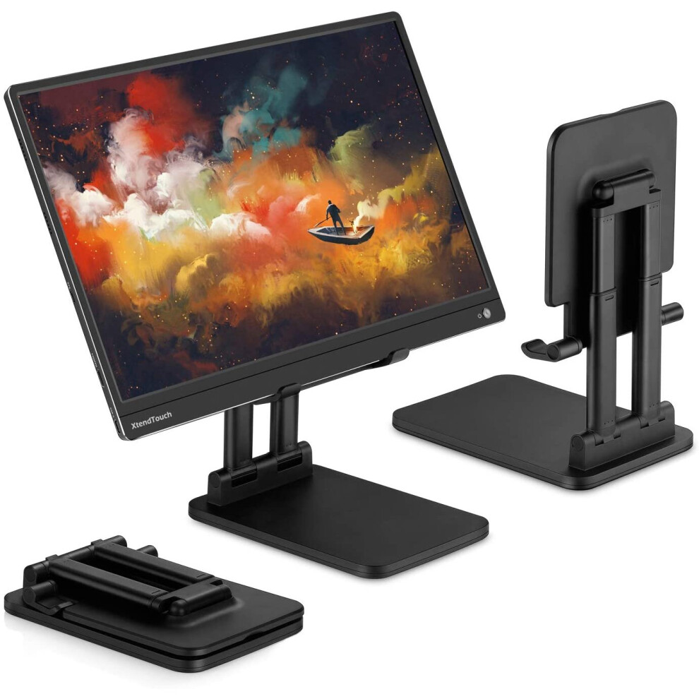 Pepper Jobs SSS-T6 (Solid Sturdy Stand) 2021 Foldable Extendable & Adjustable Stand for tablet / portable monitor / laptop. Dual-Pole Support. Ideal t