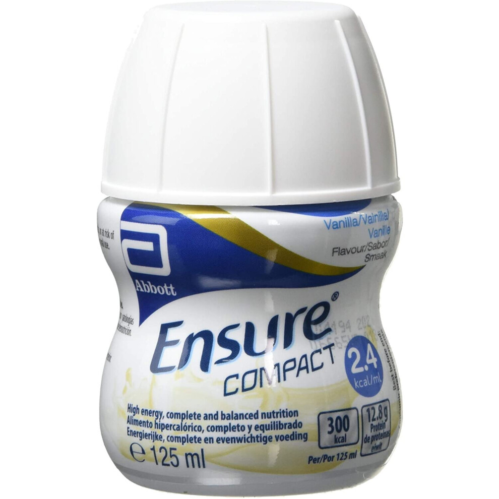 Ensure Compact, Nutritional Supplement Drink, Vanilla Flavour, Contains Protein, Vitamins And Minerals (24 X 125Ml Bottles)