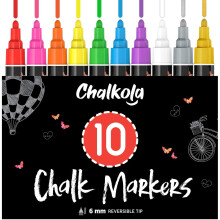 Chalkola Flytande Kritmarkörer Utplåningsbara (10-pack) med Guld & Silver