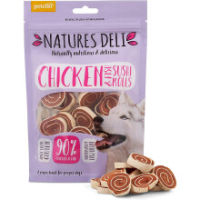 Natures Deli Chicken And Fish Sushi Rolls - High Protein, Natural Flavour, Nutritious, Low Fat Dog Treats - 100g