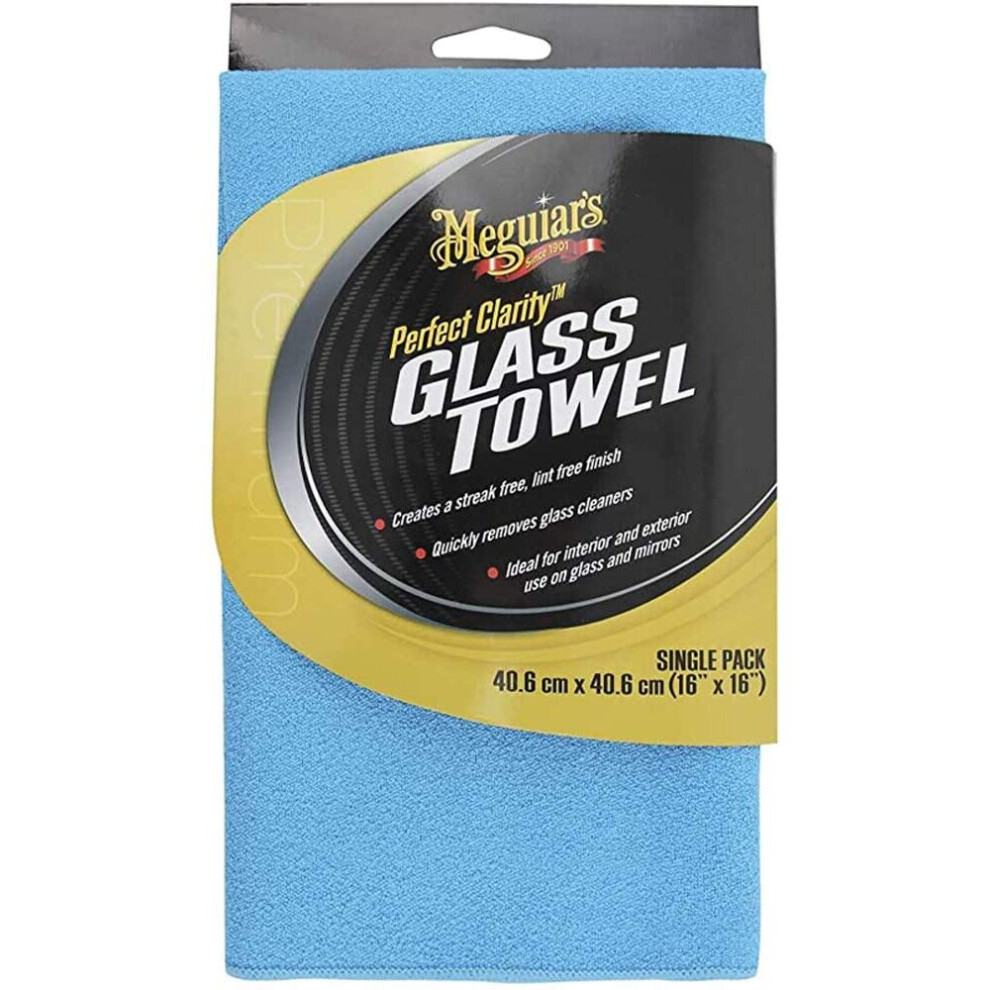 Meguiar's G190301eu Perfect Clarity Glass Towel, Large Blue 4260314990503