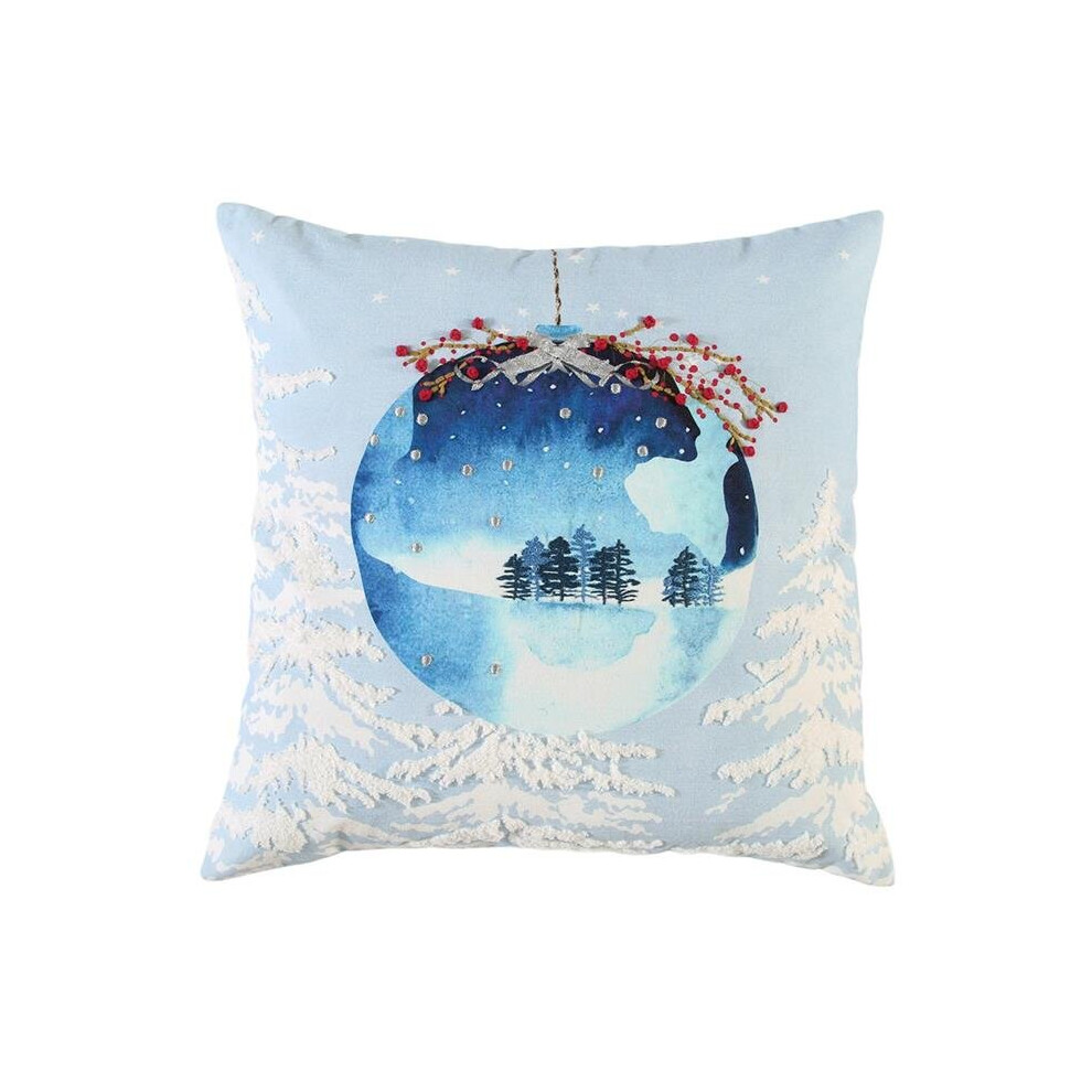 HomeRoots 402327 20 x 20 in. Blue Winter Wonderland Ornament Decorative Throw Pillow-image-OPC-P8RR9F5-NEW