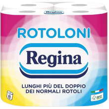 Regina Toilet Paper Rolls | Pack of 8 2-ply Rolls | 500 Tears per Roll | White and Decorated | 100% FSC® Certified Paper