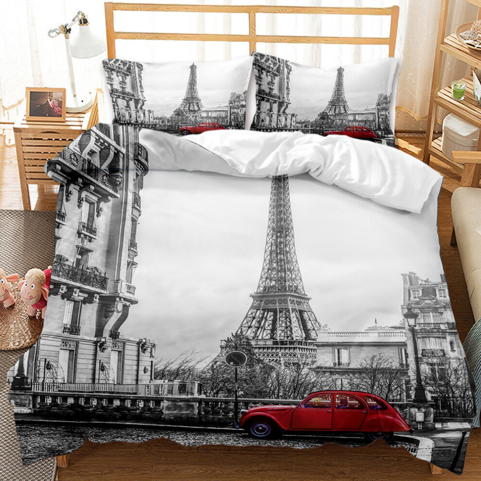 (E, EU-Double(3pcs):200x200cm) 3D Printed England Street Views Building Bedding âCovers Set