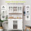 Costway Wooden Buffet Sideboard Kitchen Cupboard w/Wine Compartments & Cabinet 3