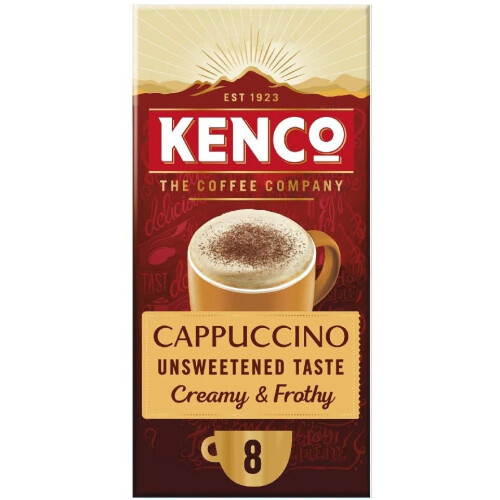 Kenco Cappuccino Unsweetened Instant Coffee Sachets (Pack of 5, Total
