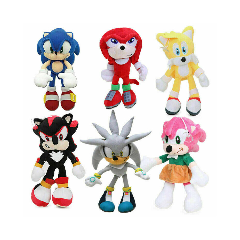 New (6Pcs / A Set ) Sonic The Hedgehog Stuffed Animal Dolls Soft Plush Toys