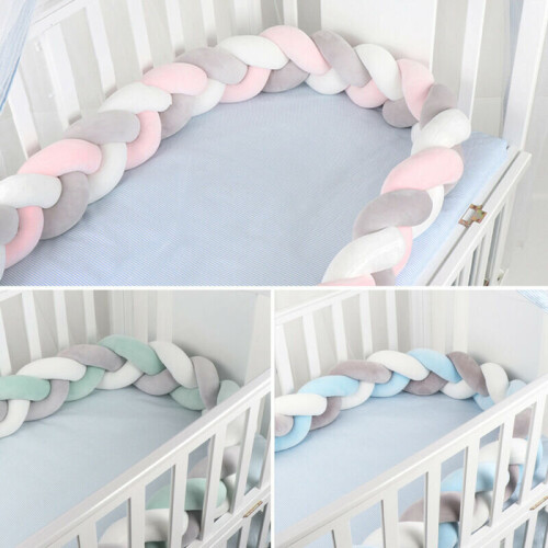 M Anti-collision Strip Kids Bed Crib Bumpers Braided Protective