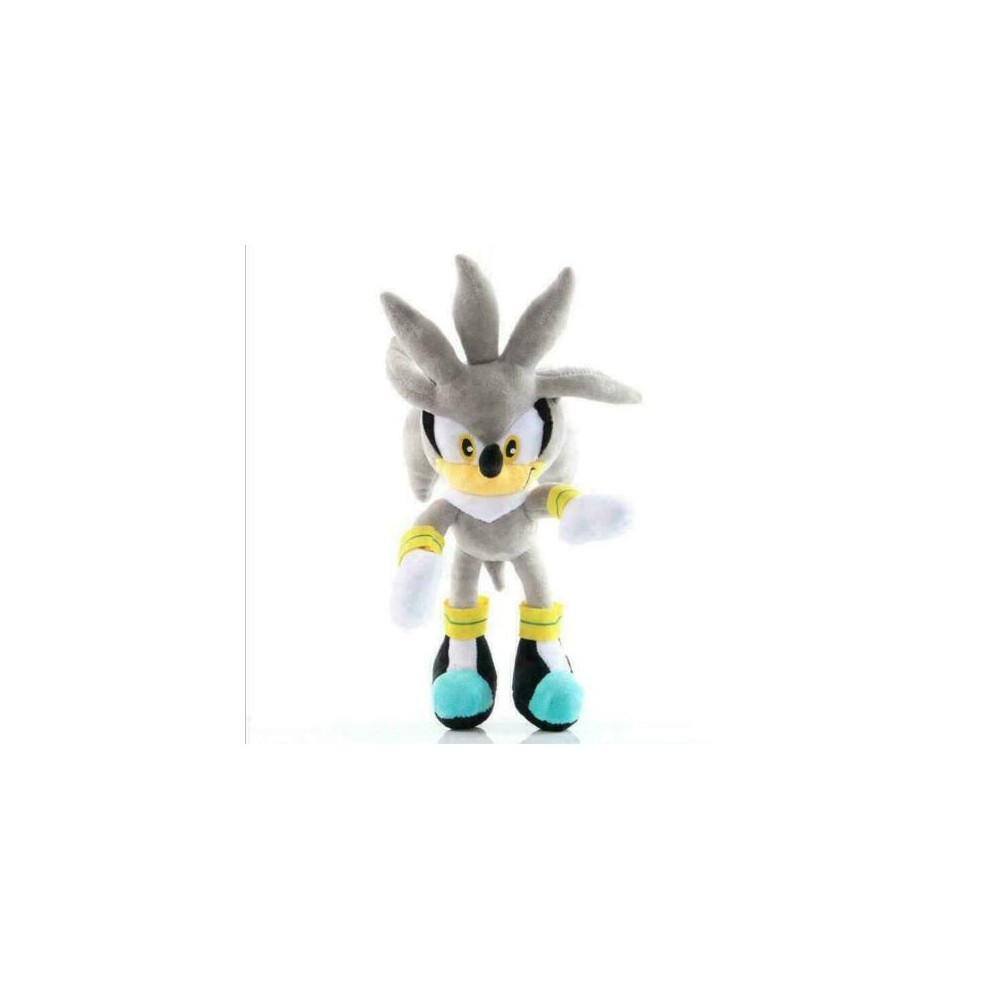 New ( The Hedgehog) Sonic The Hedgehog Stuffed Animal Dolls Soft Plush Toys Silver