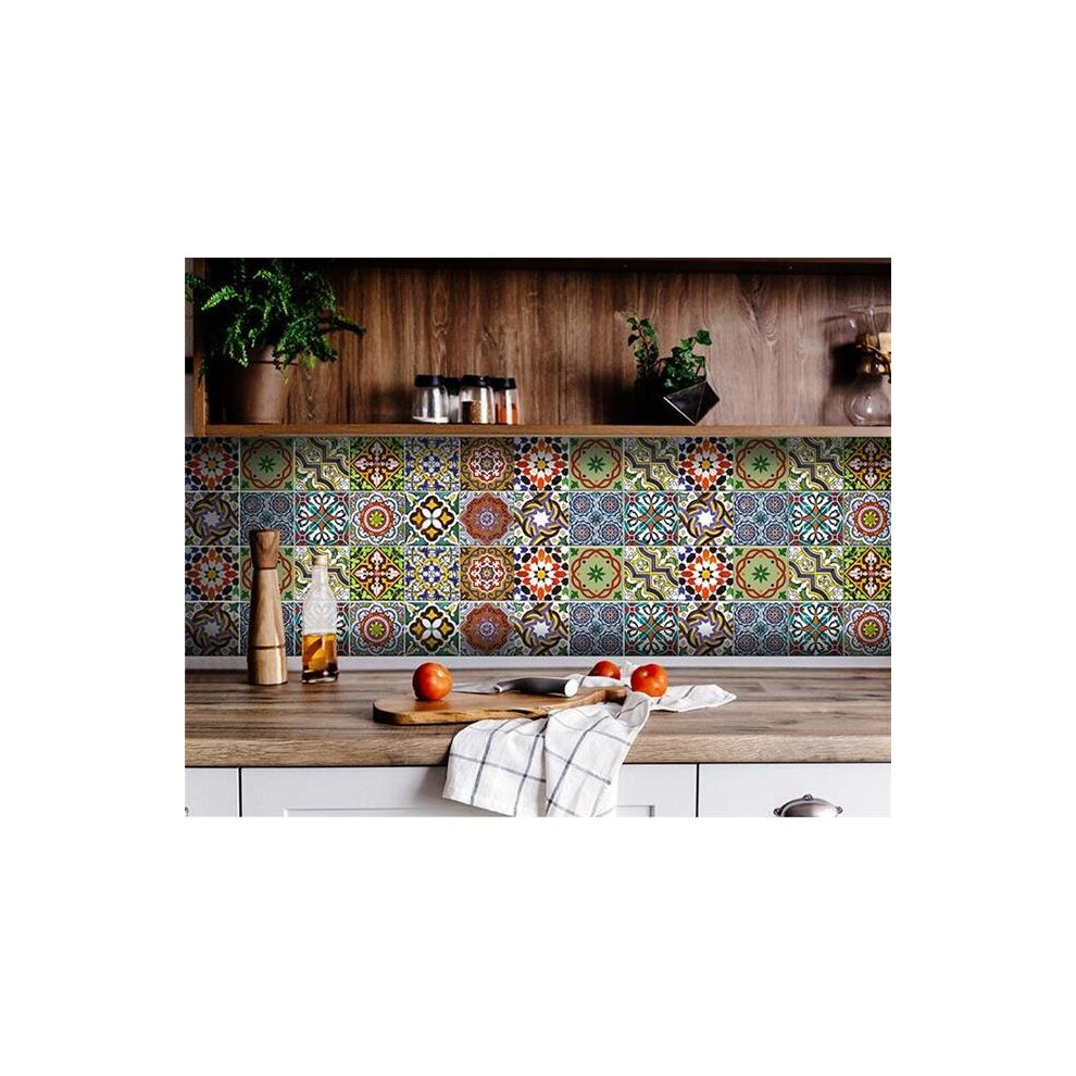 Homeroots 399852 6 X 6 In. Mediterranean Mash Red Mosaic Peel & Stick Tiles 808230081680