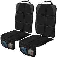 Car Seat Protector Cushion Mat, 2 Pack Baby Seat Protector Child Car Seat with Organizer Pocket, Thickest EPE Auto Dog Pad with Non Slip Backing Water