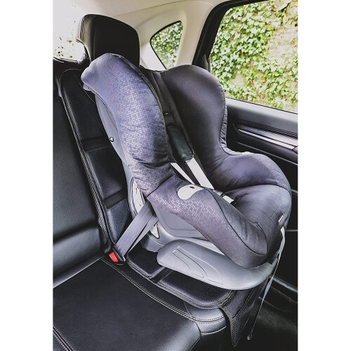 Huckaboo Car Seat Protector for Child Seat, Thick Padding, Black, with Sun Shade 2