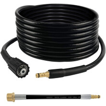 DERASL 10M Karcher Hose Replacement, Click Bayonet to M22 Female for Karcher K2 Domestic Pressure Washer, Screw on The Quick-Connect Adapter for