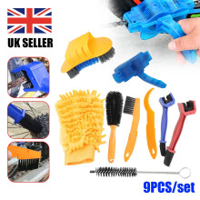 9Pcs Bicycle Chain Wheel Cleaning Brushes Kit Bike Wash Cleaner Tool