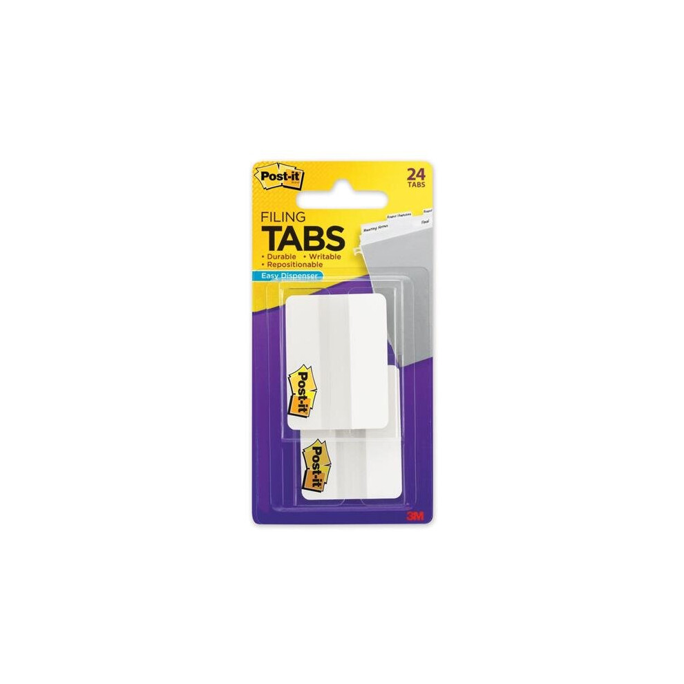 3M 686-24WE 2 x 0.5 in. Sticky Flag - Durable White Filing Cut Tabs, White - Pack of 24