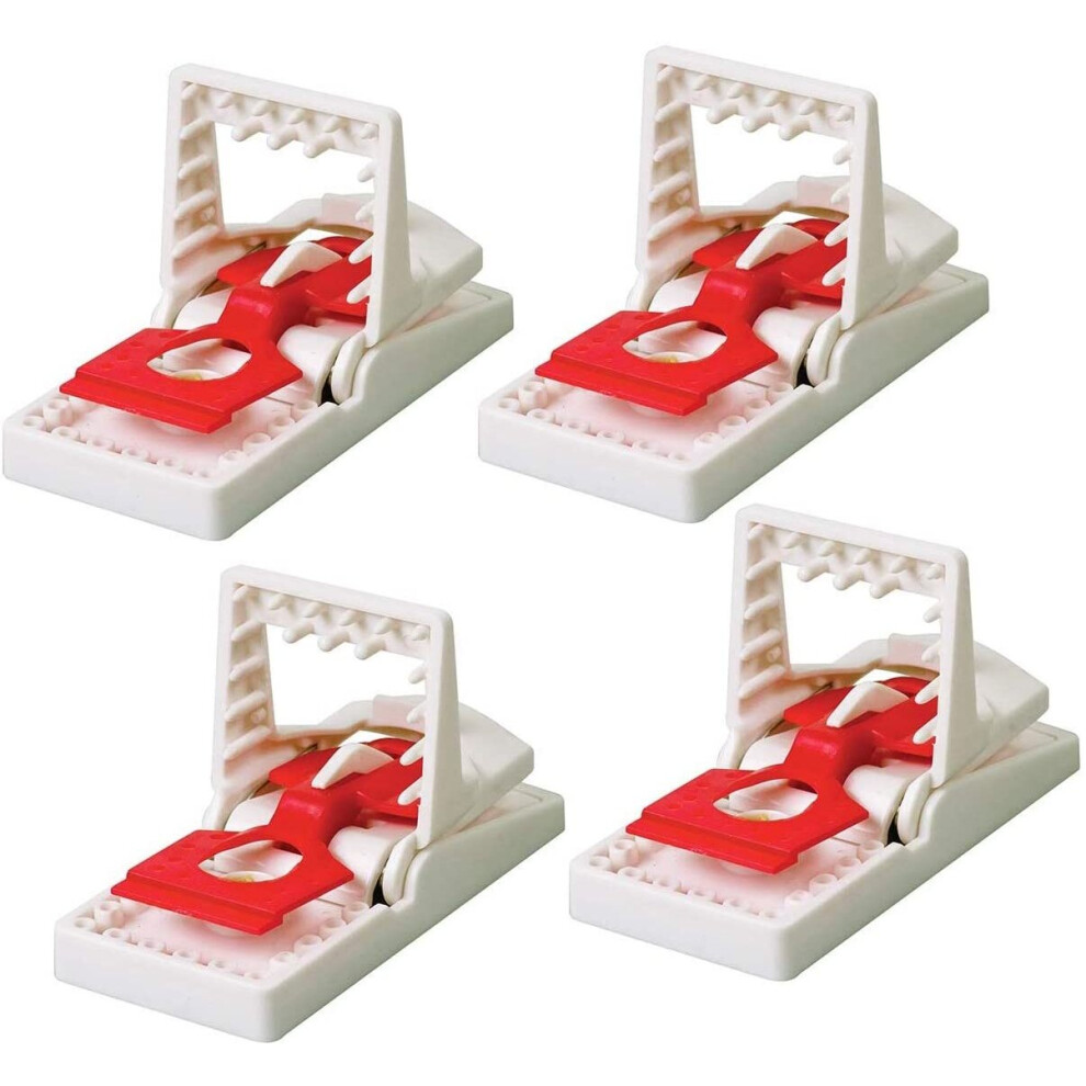 The Big Cheese AMZ148 Ultra Power Traps-4pack Plastic Mouse traps, multicolour