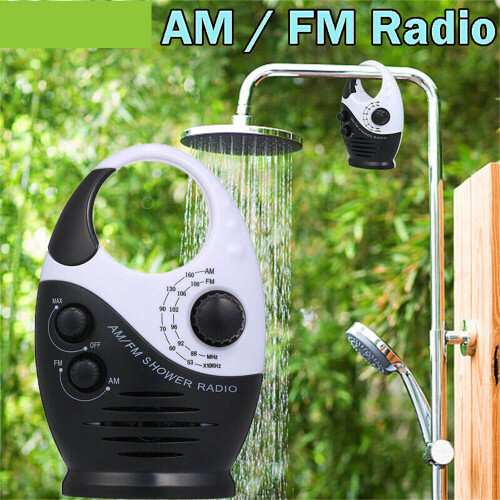 Waterproof FM/AM Radio Shower Bathroom Hanging Speaker Music Radio