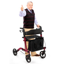 Aluminum Walker Foldable Wheels Medical Rollator w/Seat & Carrying Bag