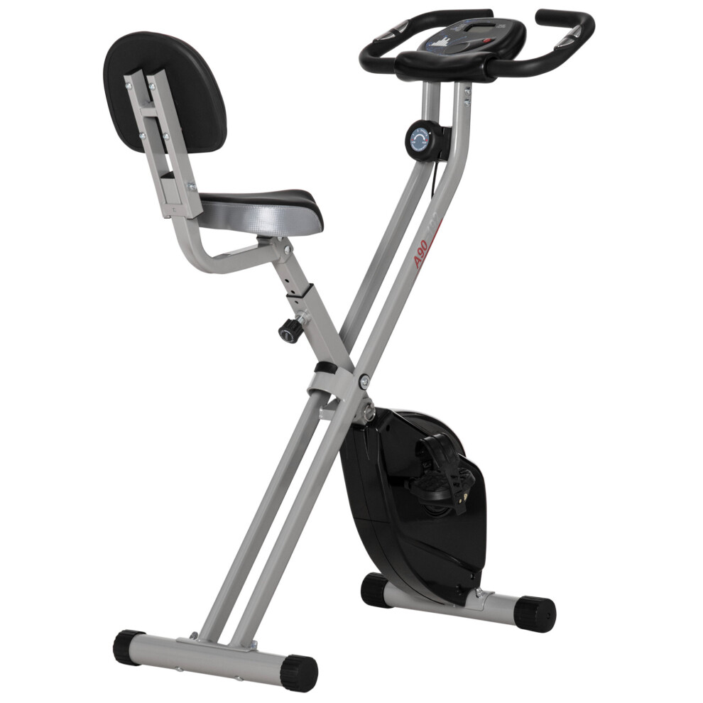 HOMCOM Folding Magnetic Resistance Exercise Bike - Grey