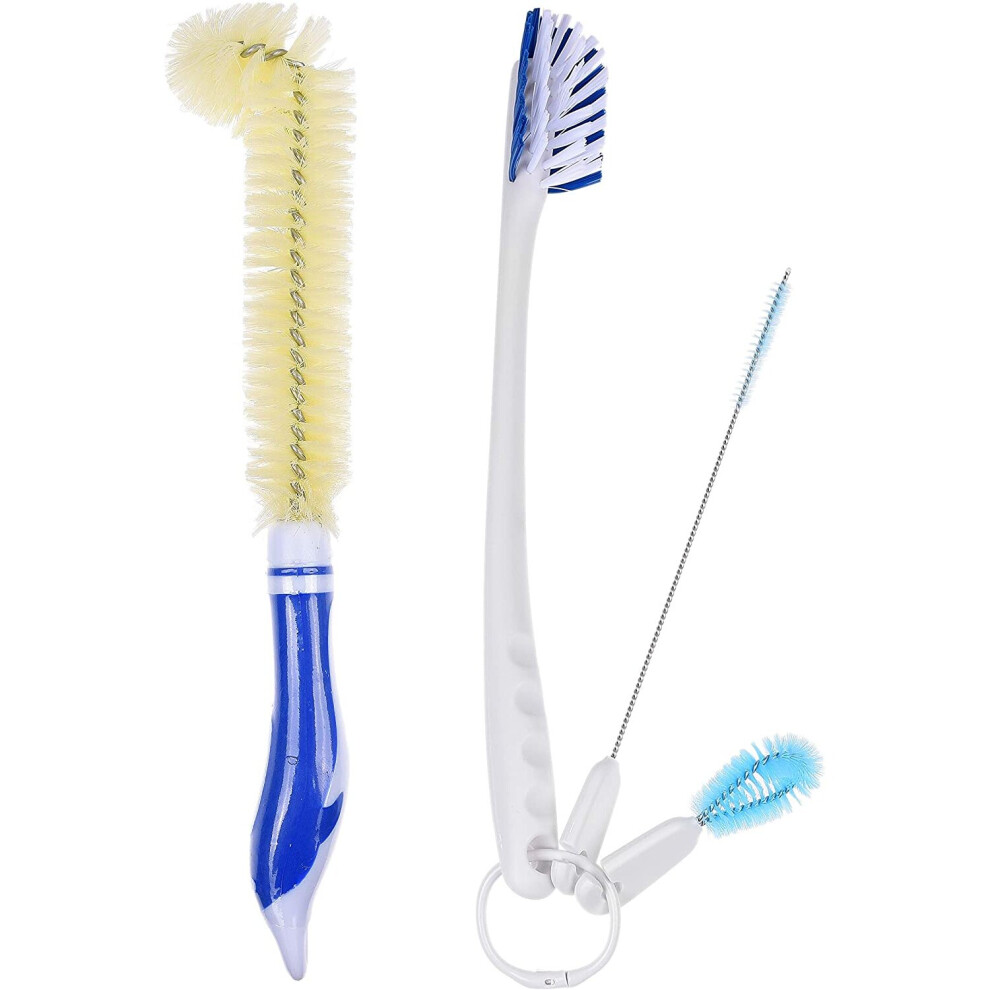 Multipurpose Cleaning Brush Kit - Set of 4 Brushes for Cleaning Drinking Bottles/Cups, Caps, Straws, Nipples, Wine Decanters/Glasses, Coffee/Tea Pots,-image-OPC-P8RRBPX-NEW