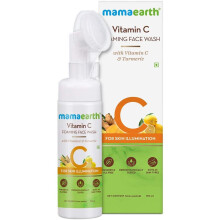 Mamaearth Vitamin C Face Wash with Foaming Silicone Cleanser Brush Powered by Vitamin C & Turmeric - 150ml