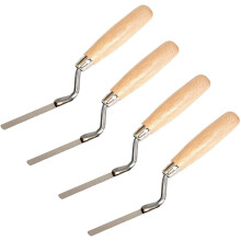 Toolty Tuck Pointer Trowel, Stainless Steel Finger Pointing Trowel, Hand Tool - with Wooden Handle - Set 4 PCS 8, 10, 12, 14mm - Bricklayer, DIY -