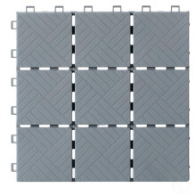 Gardenised QI004107.5 0.50 x 11 x 11 in. Interlocking Garden Path Tiles Outdoor Flooring Decorative Floor Grass Paver, Gray - Pack of 5