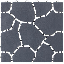 Gardenised QI004108.4 0.50 x 11 x 11 in. Garden Path Track Interlocking Stone Look Design Pathway Tile Floor Paver, Gray - Pack of 4