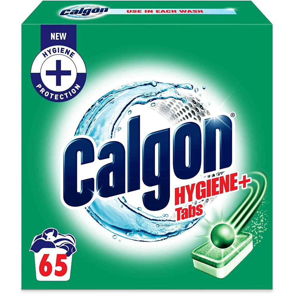 Calgon Hygiene Plus Washing Machine Water Softener, 65 Tablets