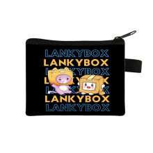 (Black) Lankybox Coin Purse Card Holder Wallet Cosmetic Pouch Portable Storage Organizer