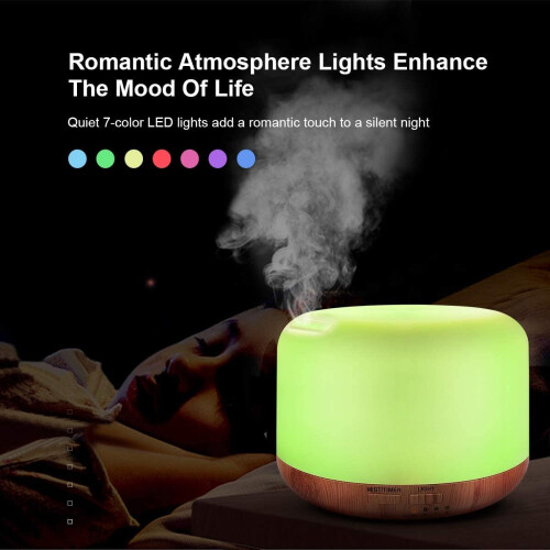 300ML Essential Oil Diffuser,Remote Control Aromatherapy Diffusers Humidifier with Adjustable Mist Mode & Waterless Auto-Off and 7 LED Light Colors 2
