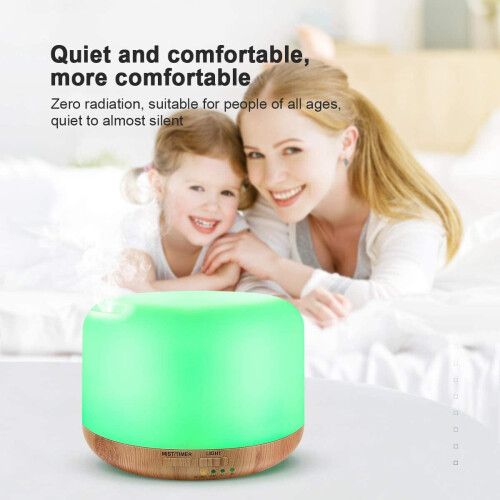 300ML Essential Oil Diffuser,Remote Control Aromatherapy Diffusers Humidifier with Adjustable Mist Mode & Waterless Auto-Off and 7 LED Light Colors 1