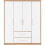 Seville 4 Door 2 Drawer Wardrobe White High Gloss/Light Oak Effect 8