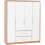 Seville 4 Door 2 Drawer Wardrobe White High Gloss/Light Oak Effect 1