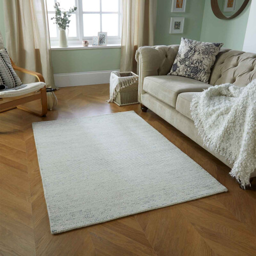 ORIENTAL WEAVERS (Grey , 160x230cm) Plain Pastel 100% Wool Rugs Eco friendly Handmade 2