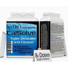 CalSolve Toilet Descaler & Limescale Remover - Concentrated Formula, 8 Doses (200g), Dissolves Urine Scale & Tough Stains
