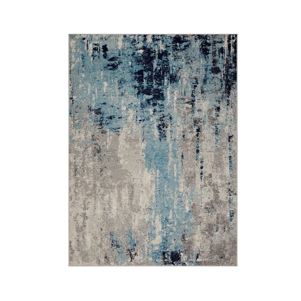 (Distressed-Blue/Grey/Cream, 80x150cm) Distressed Modern Traditional Multi Coloured Rugs