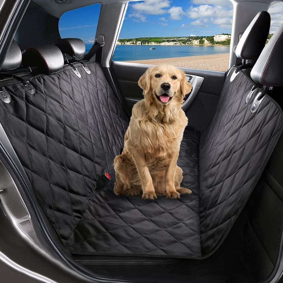 Petnice Dog Car Seat Covers, 100% Waterproof Scratch Proof Nonslip Pet Back Seat Cover, Dog Travel Hammock With Seat Anchors For Cars Trucks Suv, Car