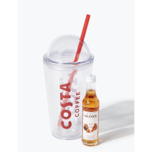 Costa Coffee Iced Coffee Gift Set Reusable with Straw & Monin Caramel