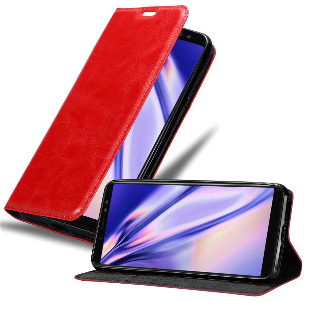 Cadorabo (Apple ) Case For Samsung Galaxy A6 2018 Cover Book Wallet Protection Pu Leather Flip Magnetic Etui Red