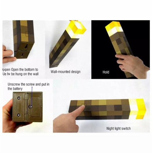 Game Minecraft Light Up Torch LED Night Wall Light 2