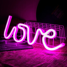 Neon Sign Love Neon Light Sign for Wall Decor, Battery or USB Powered