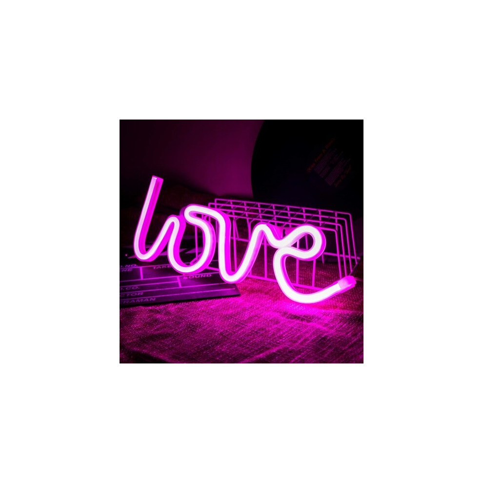 Neon Sign Love Neon Light Sign for Wall Decor, Battery or USB Powered