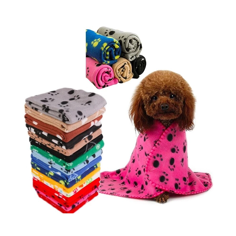 2Pcs Pet Blanket Dog Soft Pawprint Fleece Car Bed Doggy Puppy Cat 70cm x 100cm Random Color-image-OPC-P8RS57R-NEW